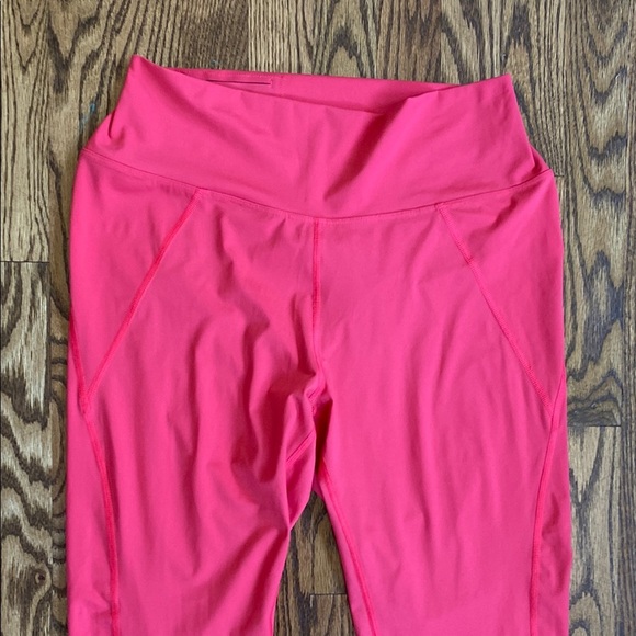 Coral-pink Soma WKND 360 7/8 leggings with hidden pocket, like new. Size L - Picture 6 of 13